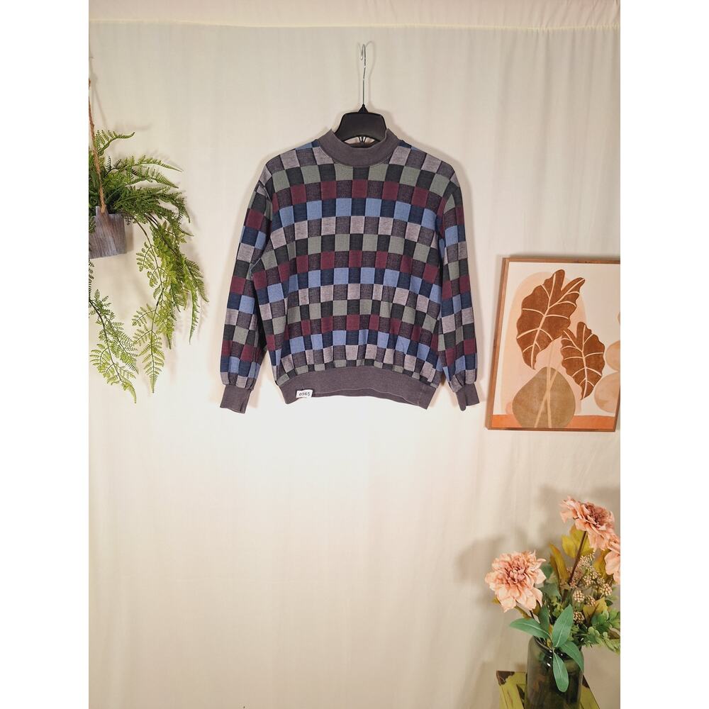 BonWorth Unisex Multicolored Checkered Sweater Size Small